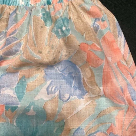 VTG Cut Off Convertible Floral Crop Baby Doll Tube Top / A-Line Flare Mini Skirt - Picture 14 of 14